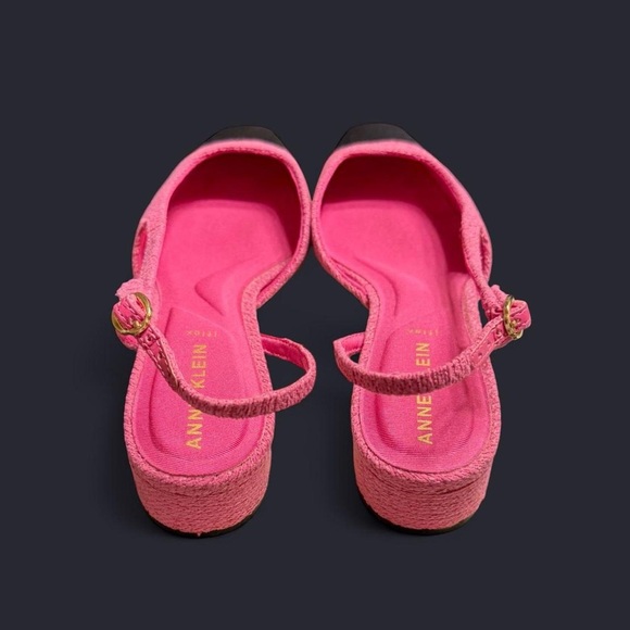 anne klein pink & black tweed sling back workwear/office heels! - Picture 3 of 5